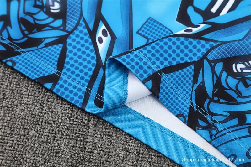 25/26 Napoli Light Blue Camouflage Half Zipper Jacket+Long Pants