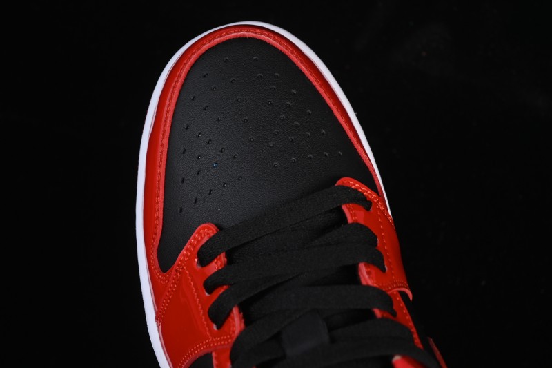 Nike Air Jordan 1 Low AJ1 Patent Leather Black Red Low-Top Casual Sneakers HV4089-006