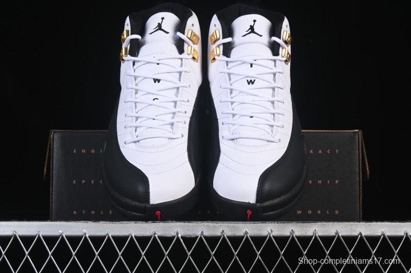 Nike Air Jordan 12 Retro Taxi Gold Buckle Basketball Shoes - CT8013-117