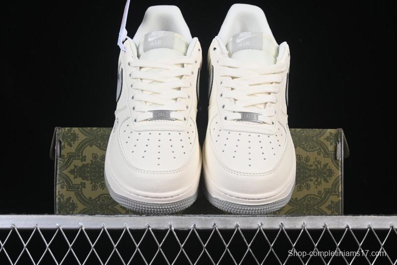 Nike Air Force 1 '07 Low Gucci Collaboration Ghost Face Beige Gray Casual Sneakers - QW5836-024