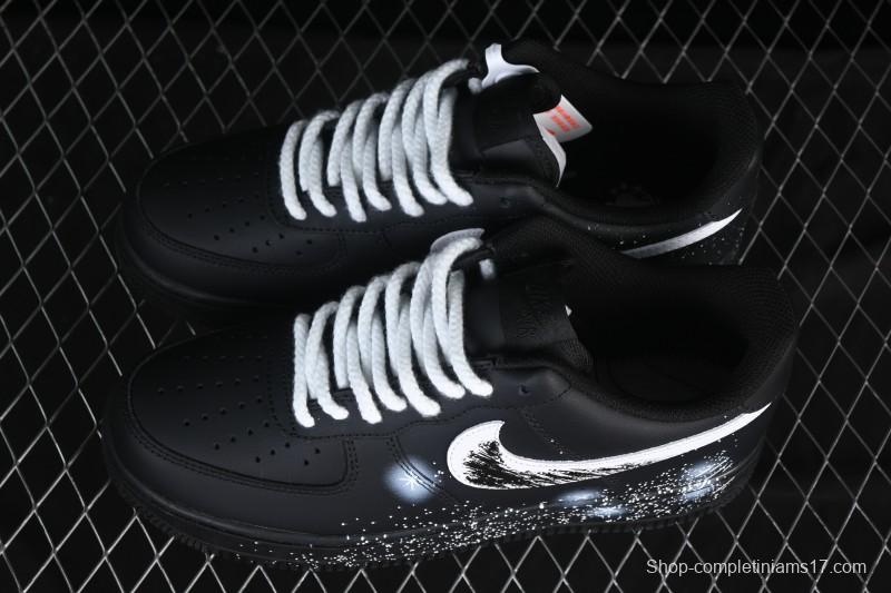 Nike Air Force 1'07 Low Two-Dimensional Theme Black Space Casual Sneakers - ZH0316-101