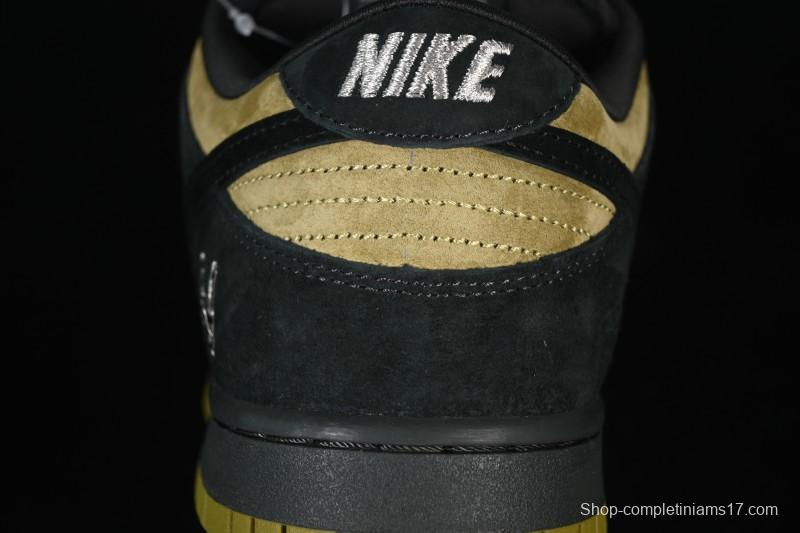 Nike Supreme x Dunk SB Dunk Low Brown Yellow Low-Top Casual Skate Shoes - HQ8487-300