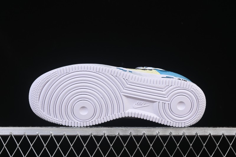 Nike Air Force 1'07 Low Hand-drawn Graffiti Electric Blue Tone Casual Sneakers - FB8917-300
