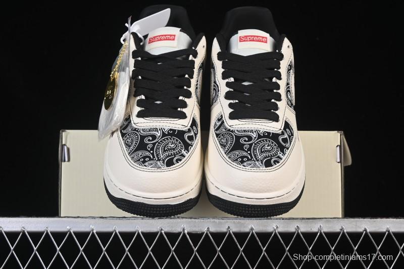 Nike Air Force 1'07 Low Cashew Flower Classic White Black Low-Top Casual Sneakers - ZD1988-005