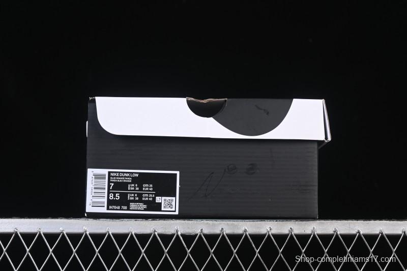 Nike Dunk Low Panda Blue Orange Low-Top Casual Skate Shoes - IH7648-700
