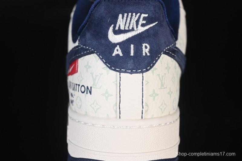 Nike Air Force 1 '07 Low LV Collaboration Print Light Blue Swoosh Casual Sneakers - MZ9588-817