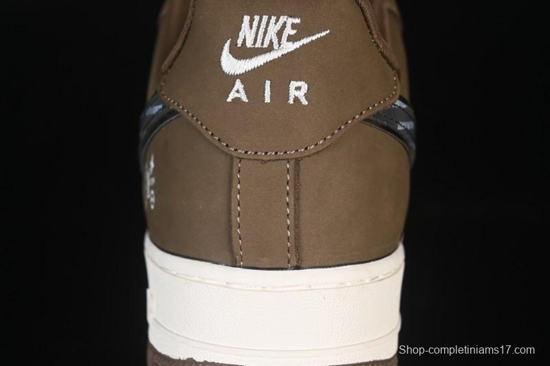 Nike Air Force 1 '07 Low LV Collaboration Military Green Silver Black Casual Sneakers - DK0188-086