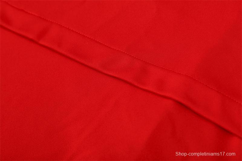 Retro 02/03 Manchester United Red Half Zipper Jacket+Long Pants