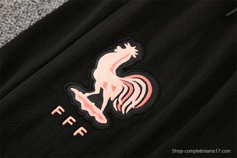 Player Version 25/26 France Black Half Zipper Jacket+Long Pants