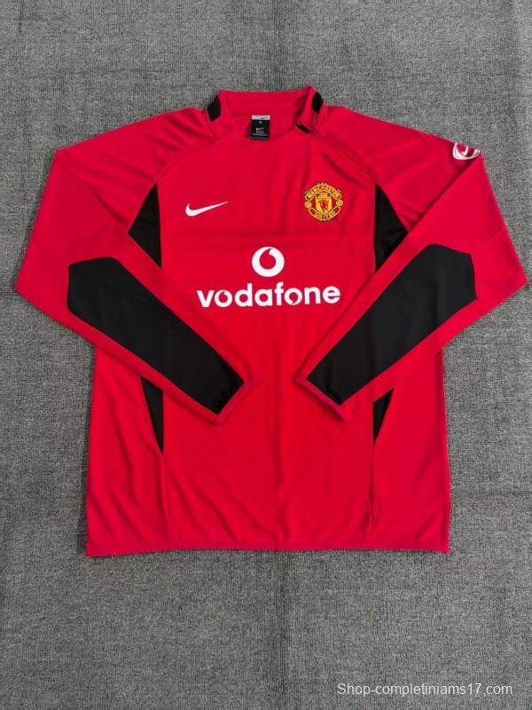 Retro 02/03 Manchester United Red Half Zipper Jacket