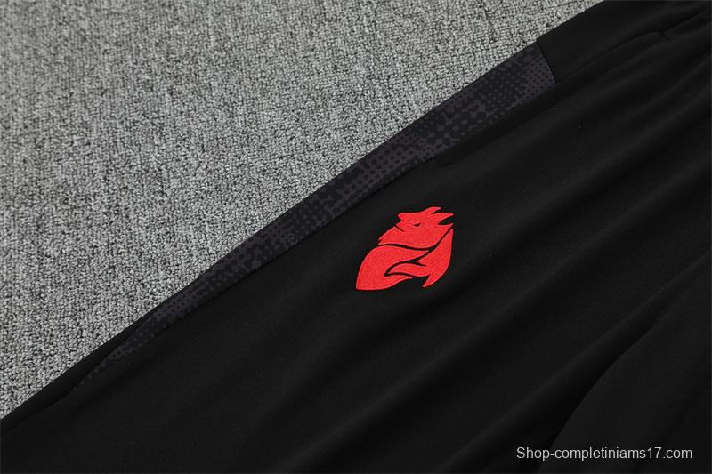 25/26 AC Milan Black Camouflage Half Zipper Jacket+Long Pants