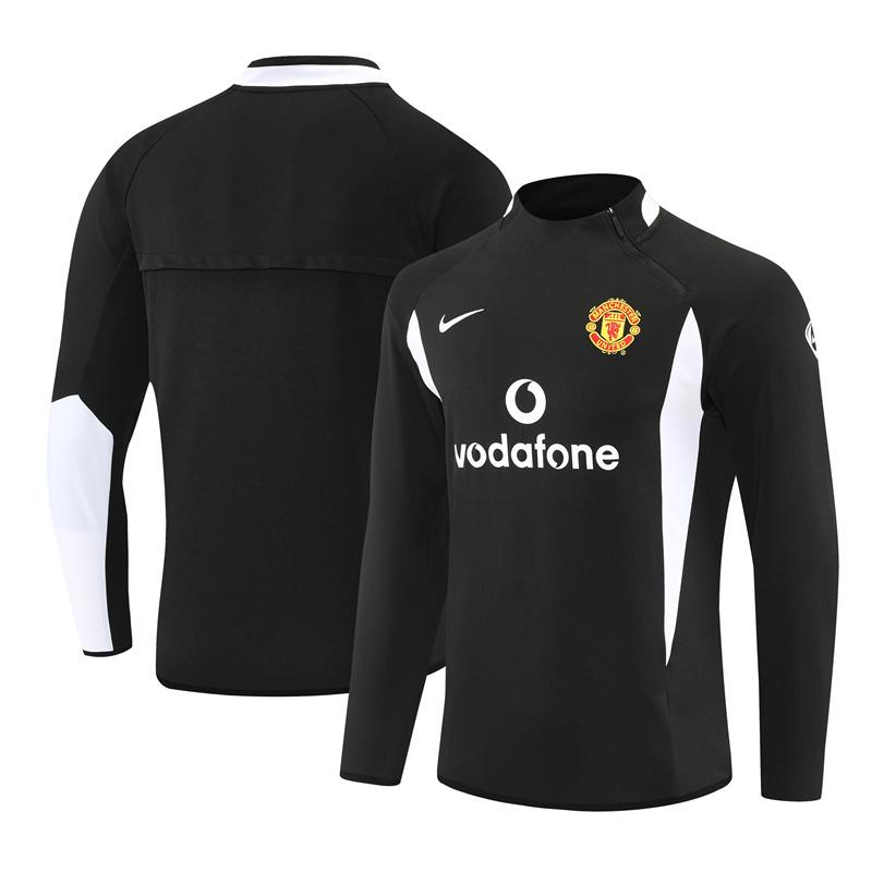 Retro 02/03 Manchester United Black Half Zipper Jacket