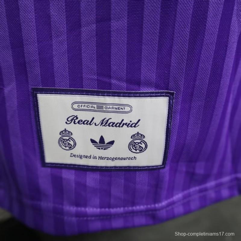 Player Version 25/26 Real Madrid Purple Adidas Original Casual Jersey