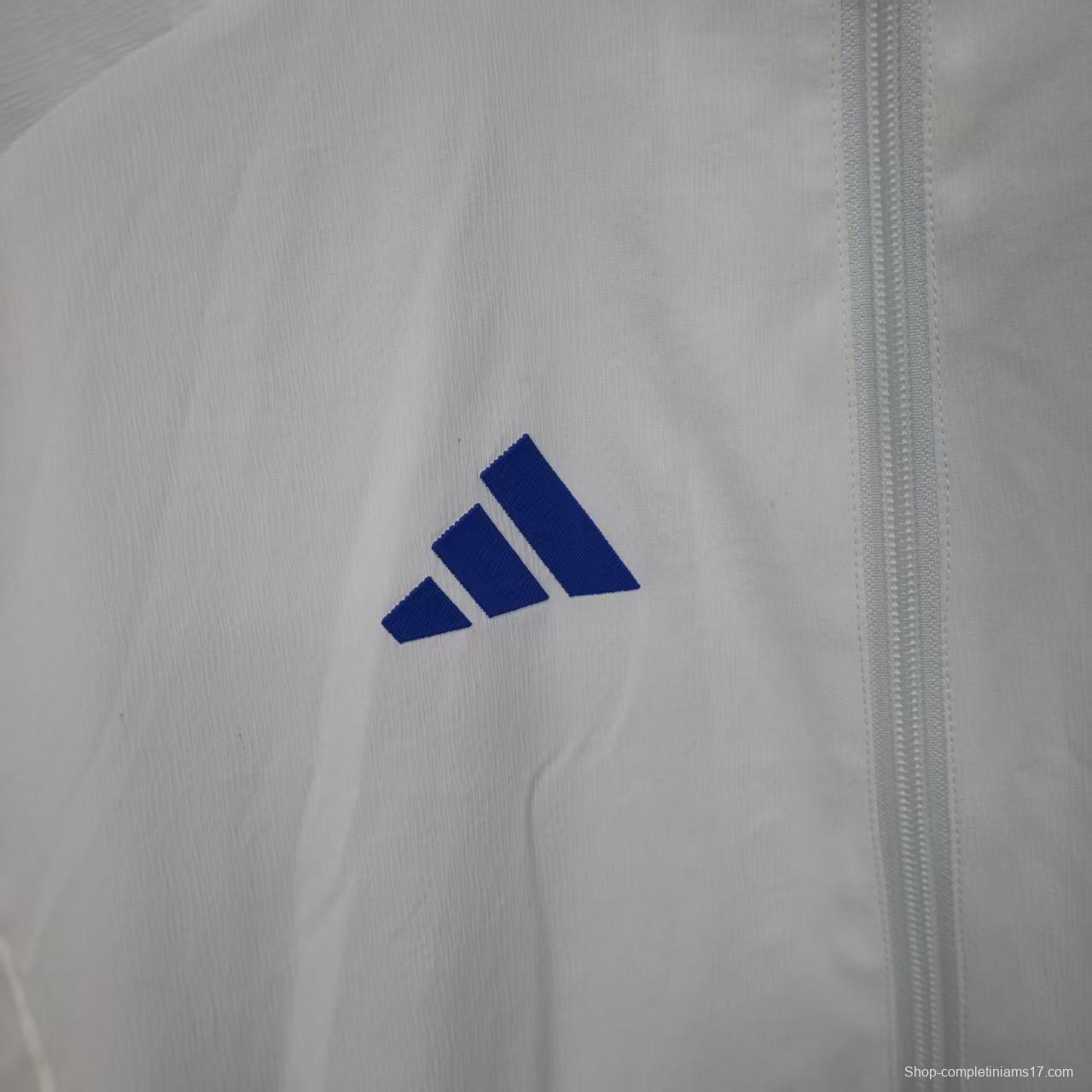 25/26 Real Madrid WHITE Windbreaker (with Inner Lining)