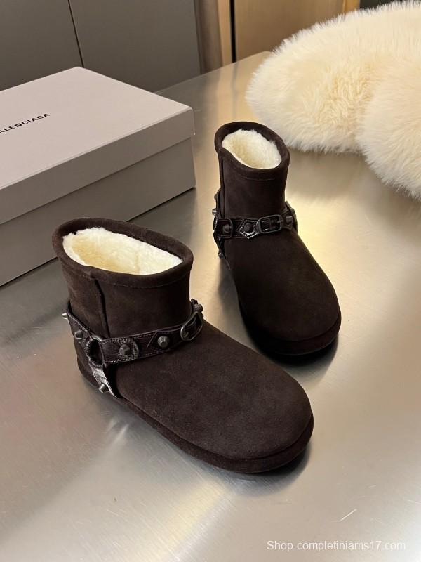 Balenciaga Fall Winter New Buckle Studded Snow Boots - LY00300