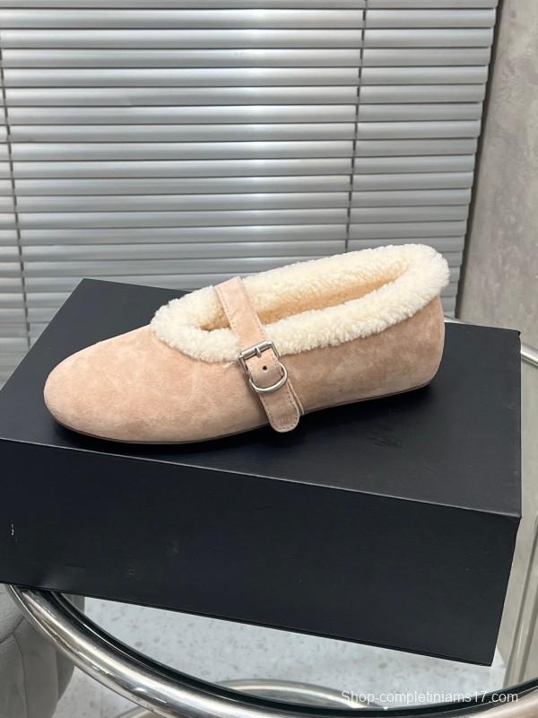 Alaia Fall/Winter 2025 Wool Mary Jane Ballet Flats - KFY00310