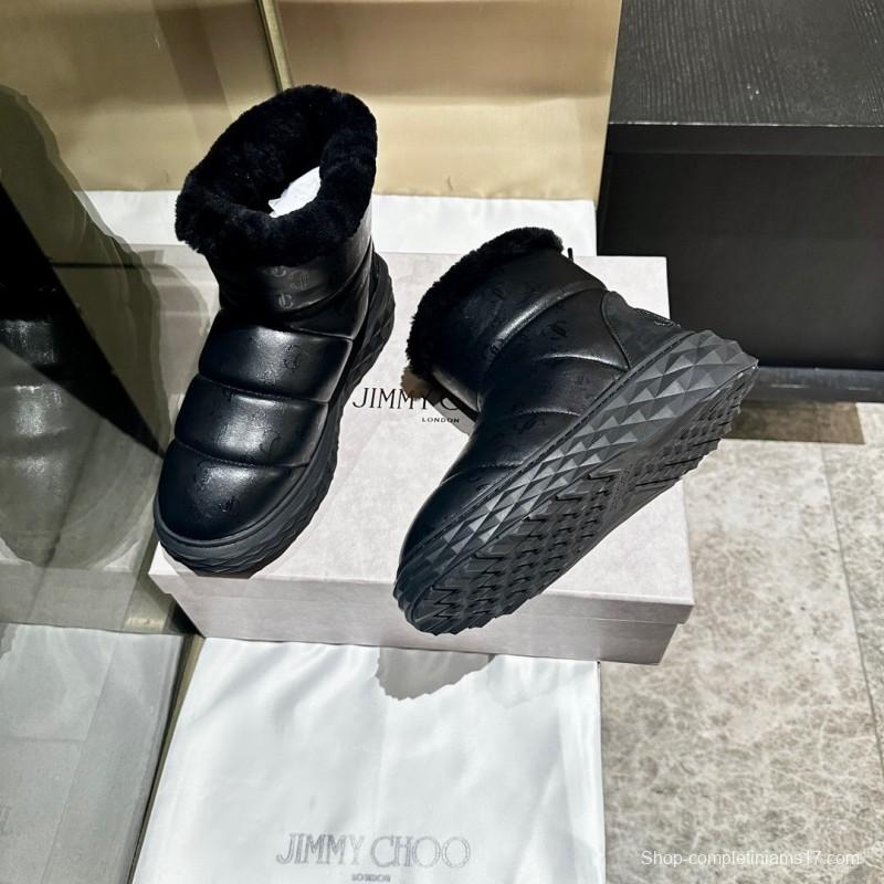 JIMMY CHOO 2025 SS Casual White Sneakers with Genuine Wool Snow Boots - LY00340