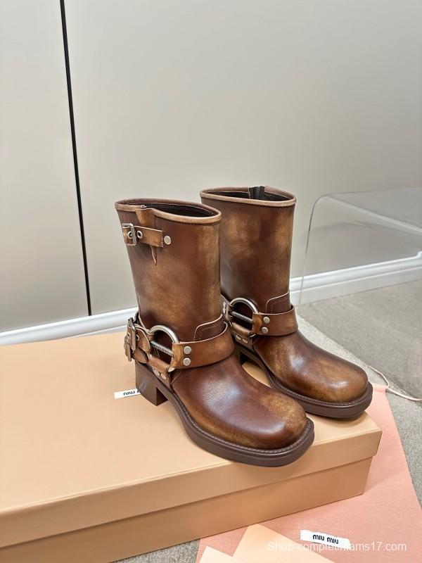Miu Miu Fall/Winter 2025 Limited Edition Punk Style Martin Boots - LY00500