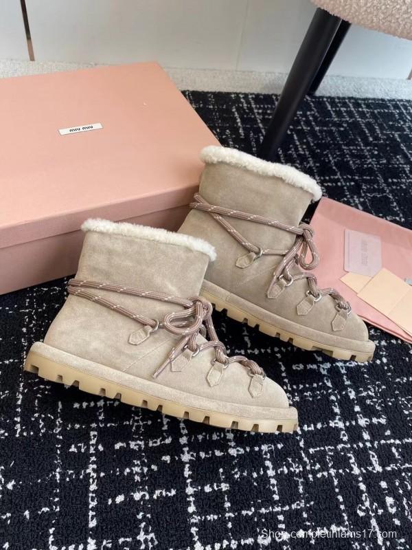 Miu Miu 2025/SS Lace-Up Snow Boots - AS00310
