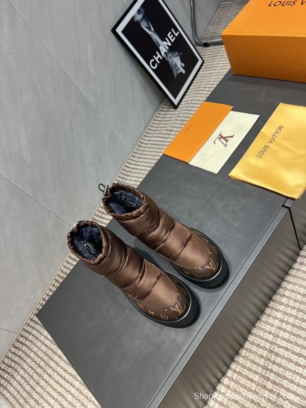 Louis Vuitton Winter Snow Boots Round Toe Thick Sole - KFY00310
