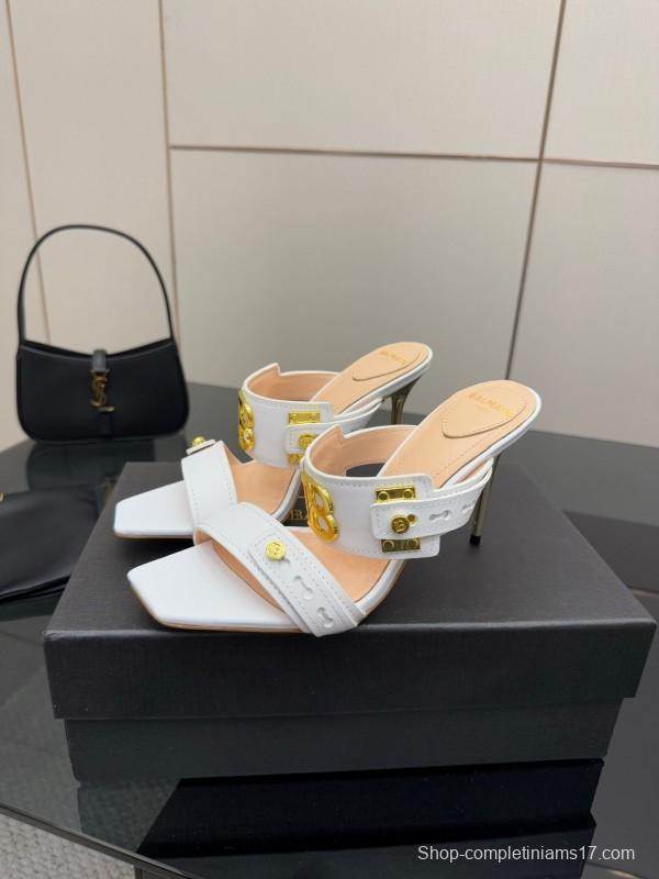 Balmain 2025 SS Metal Heel High Heel Sandals - KFY00320