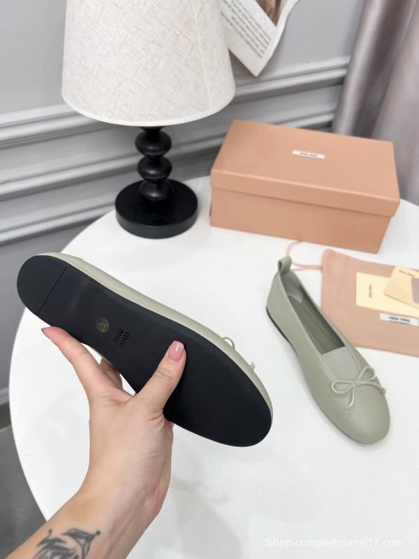 Miu Miu Ballet Flats Bow Mary Jane Shoes - LY00260