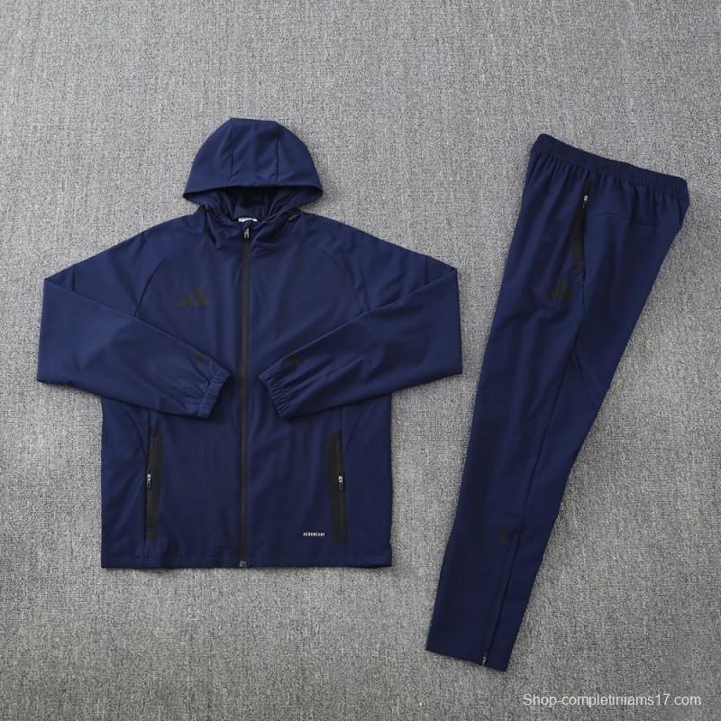 2025 Adidas Royal Blue Half Zipper Jacket+Long Pants S-2XL