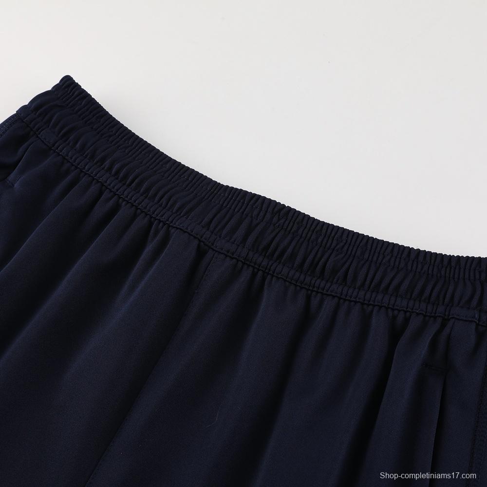 25/26 Real Madrid Royal Blue Half Zipper Jacket+Long Pants