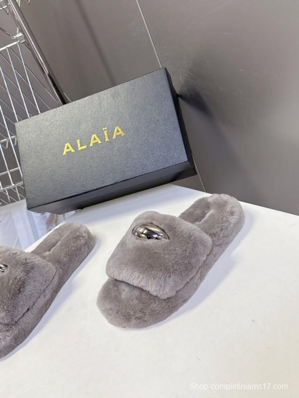 ALAÏA Fall/Winter 2025 Latest Fur Slippers - KFY00230