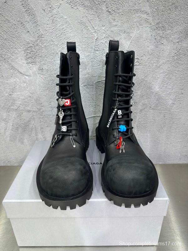 Adidas 2025 SS Men's Lace-Up Boots with Slightly Asymmetrical Round Toe - KFY00560