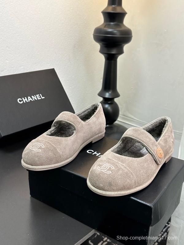 Chanel 2025/SS French Mary Jane Fur Shoes - AW25-MJ01