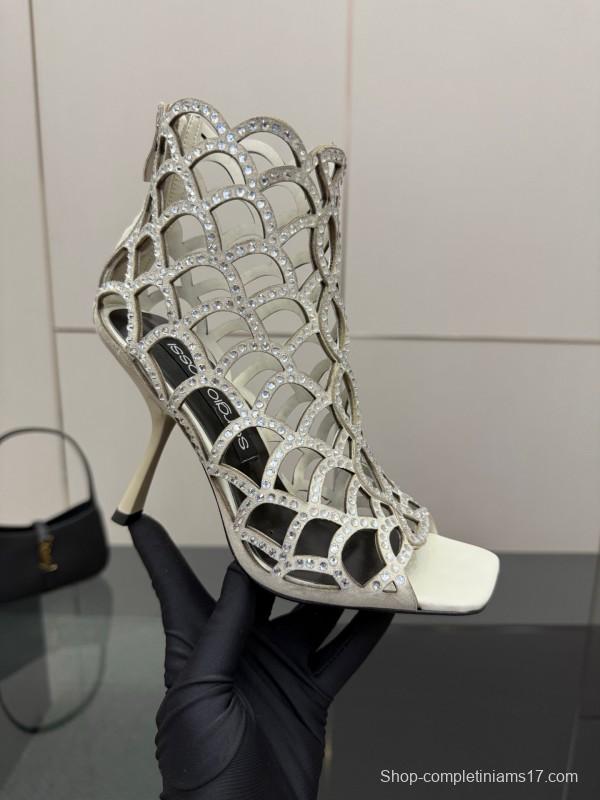 Sergio Rossi Mermaid Sandals 2025 SS Collection Elegant Fishnet High Heels - KFY00470