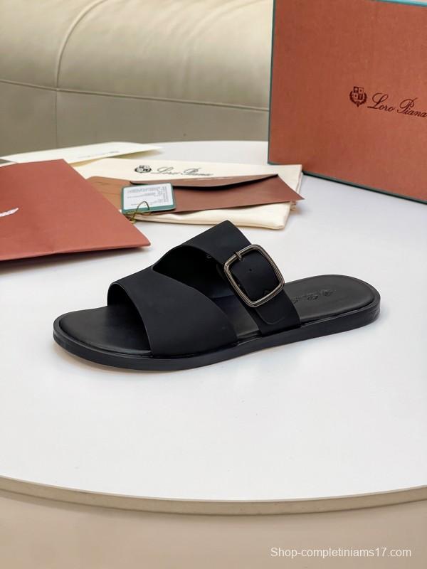 Loro Piana 2025 SS Men's Spring Summer Slippers with High-Quality Stitching - AS00250