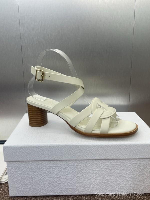 Dior D-Club Jelly Color Hollow Layered Cross Strap Mid Heel Women Shoes - KFY00290