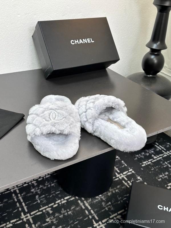 Chanel 2025 Spring/Summer Luxury Wool Slippers - LY00250