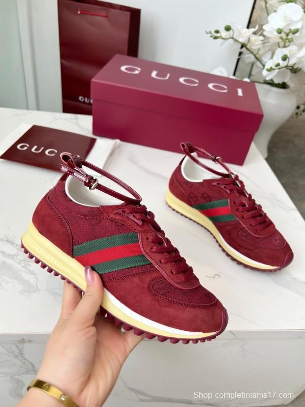 Gucci Women's Casual Shoes with GG Supreme Print and Metal Horsebit Detail - AS00330