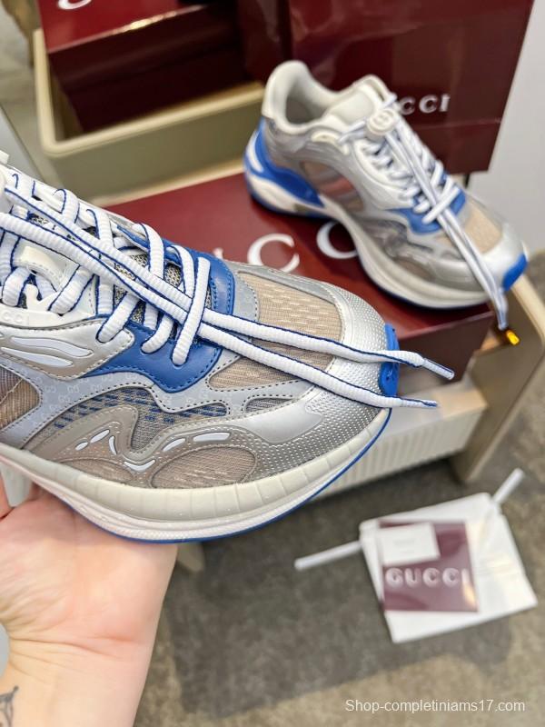 Gucci 2025/SS 2.0 Sneakers with Retro-Futuristic Design and Reflective Stripes - LY00460