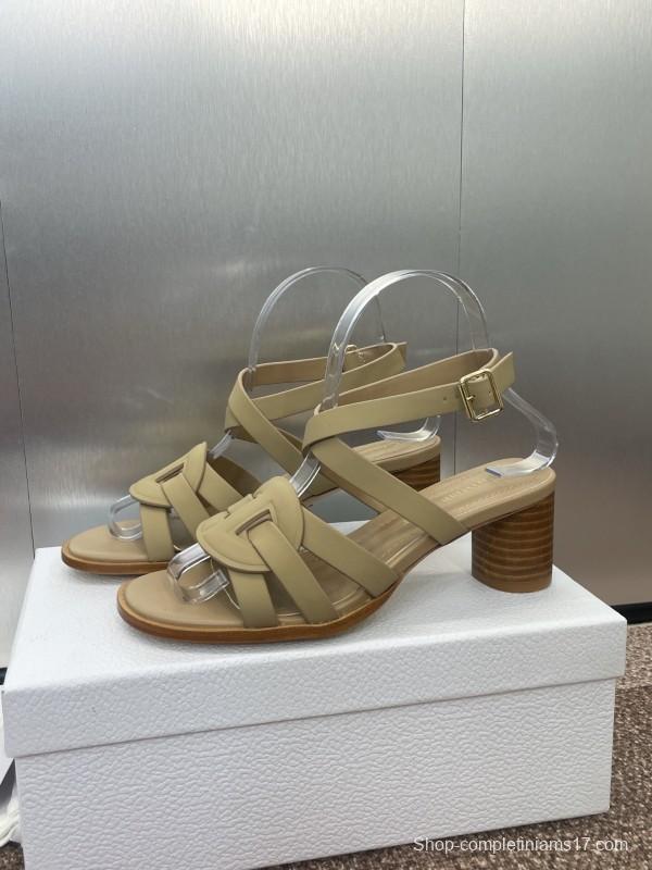 Dior D-Club Jelly Color Hollow Layered Cross Strap Mid Heel Women's Shoes - KFY00290