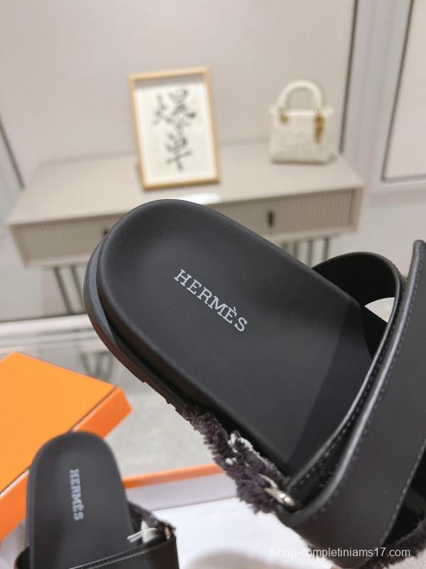 H Sandals 2025SS Latest Official Two-Uncle Flowy Tassel Sandals - LY00270