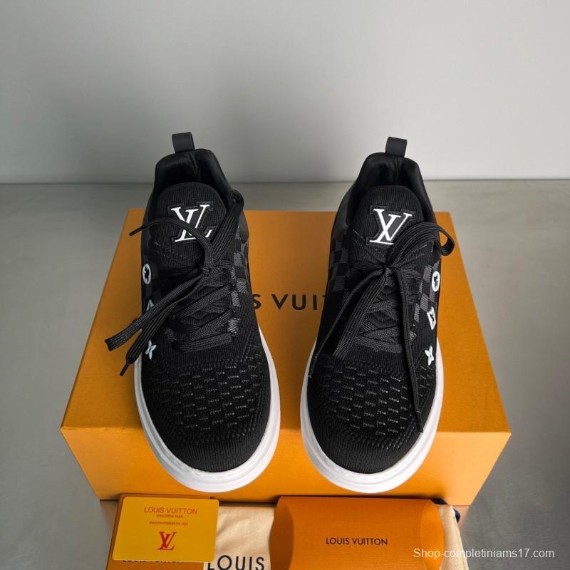 Louis Vuitton Beverly Hills Monogram Knit Sneakers with Imported IP Foam Sole - YC