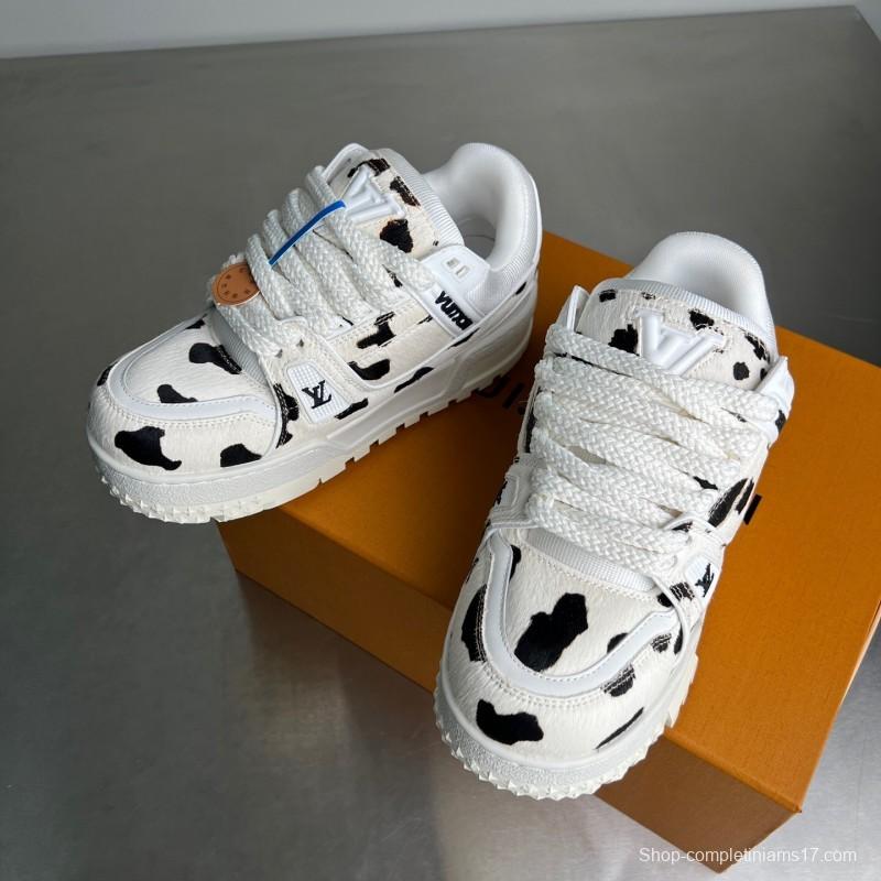 Lv 2025/ss Signature Logo Leather Sneakers - YC