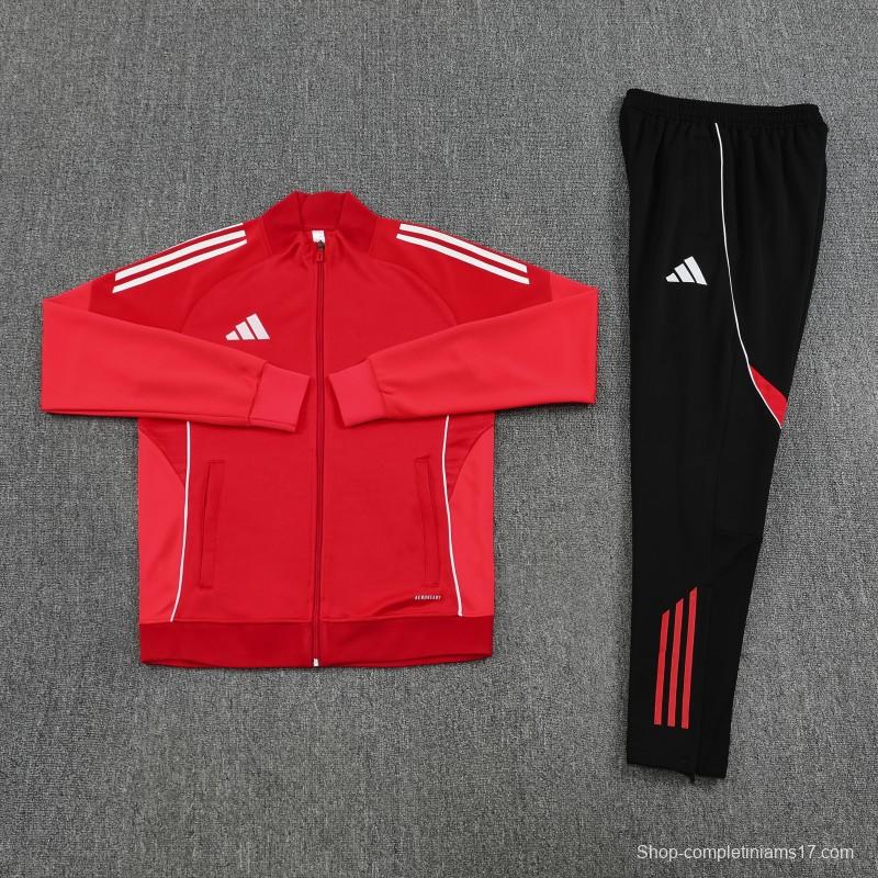 2025 Adidas Red Full Zipper Jacket+Long Pants