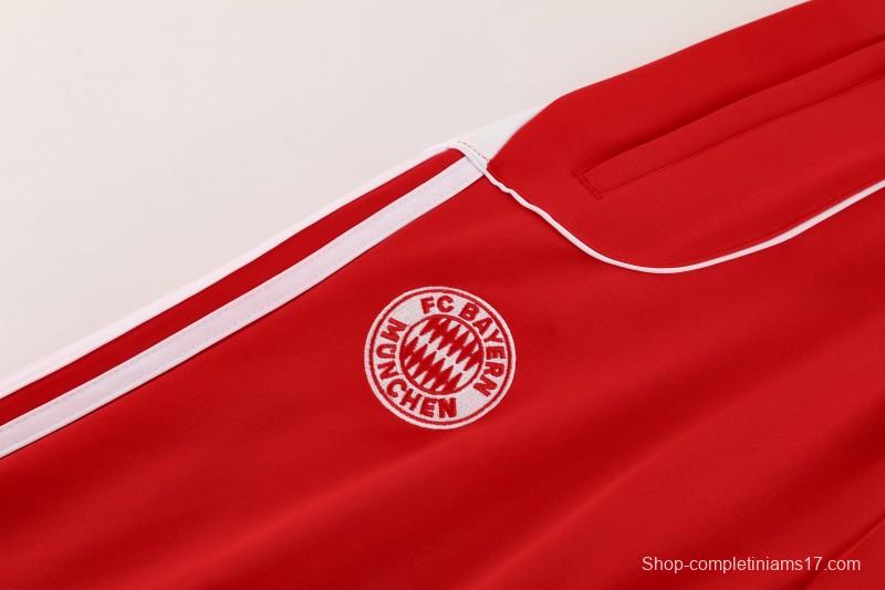 25/26 Bayern Munich Red Full Zipper Jacket+Long Pants