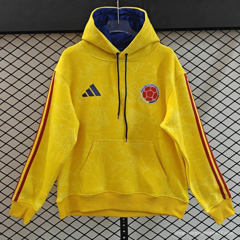 25/26 Colombia Yellow Embroidered Logo Hoodie