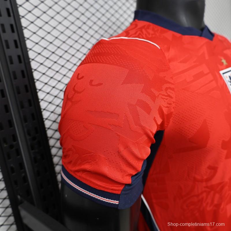 2026 Player Version England Red with Abstract Graphic Pattern Jersey