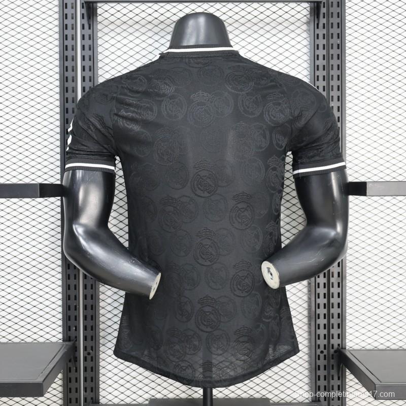 25/26 Player Version Real Madrid Black with Subtle Crest Pattern Jersey