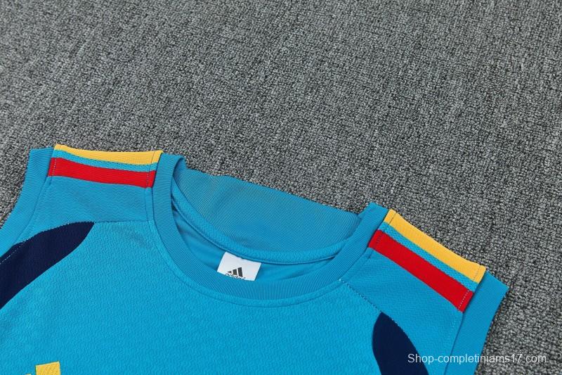 26/27 Spain Light Blue Sleeveless Training Vest +Soccer Shorts