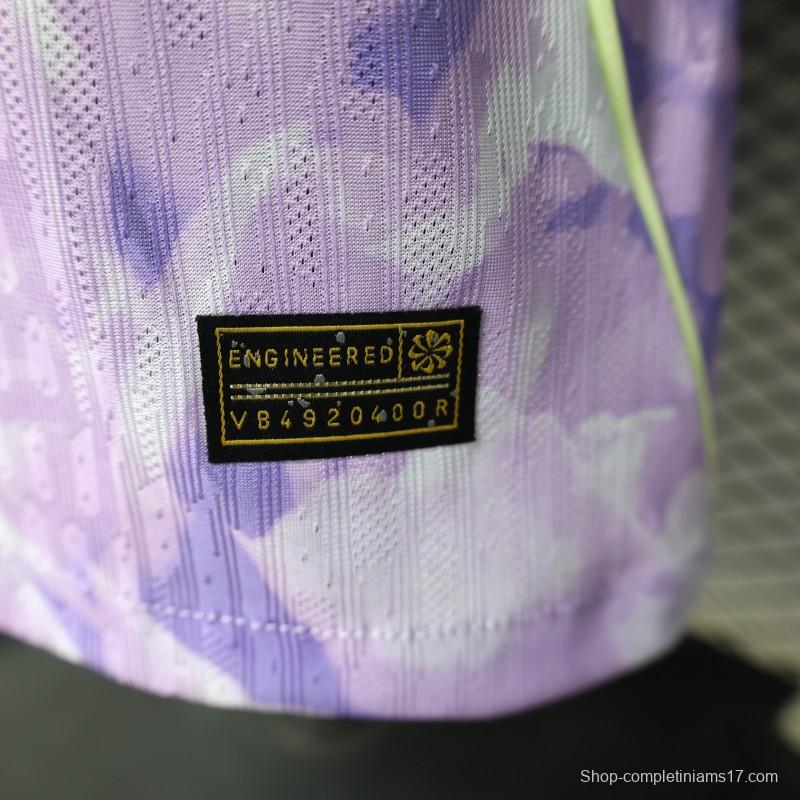 Player Version 2027 South Korea Away Purple Floral Jersey