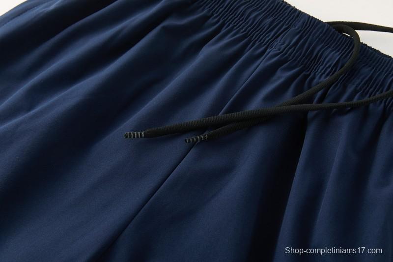 26/27 Real Madrid Navy Blue Full Zipper Hooded Windbreaker Tracksuit + Long Pants