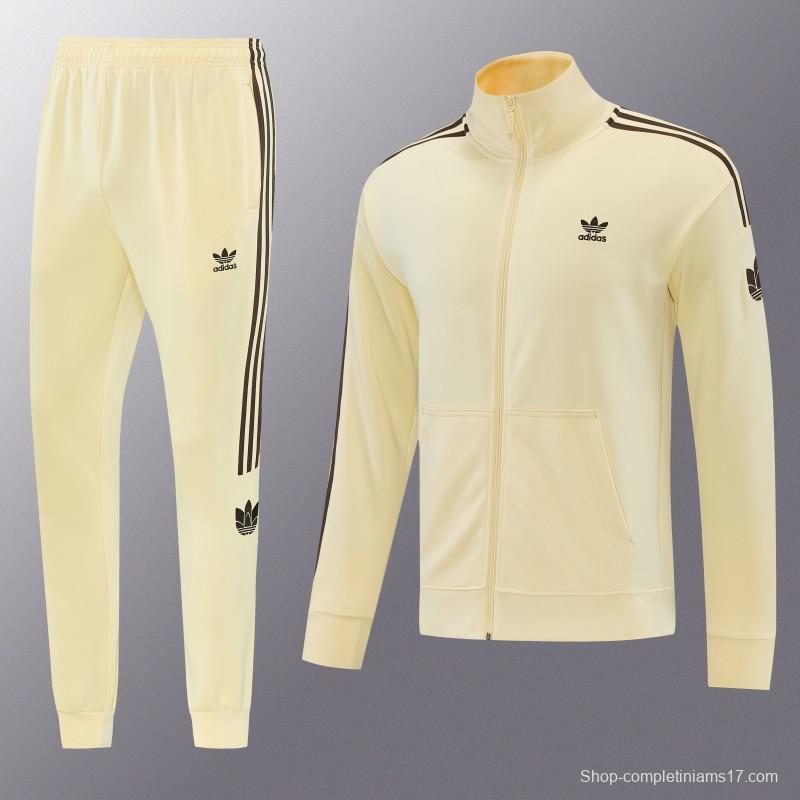 2026  Adidas Apricot Full Zipper Jacket + Long Pants